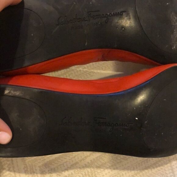 Salvatore Ferragamo Orange-Red Silver Emblem - Size 10.5 - Picture 6 of 9